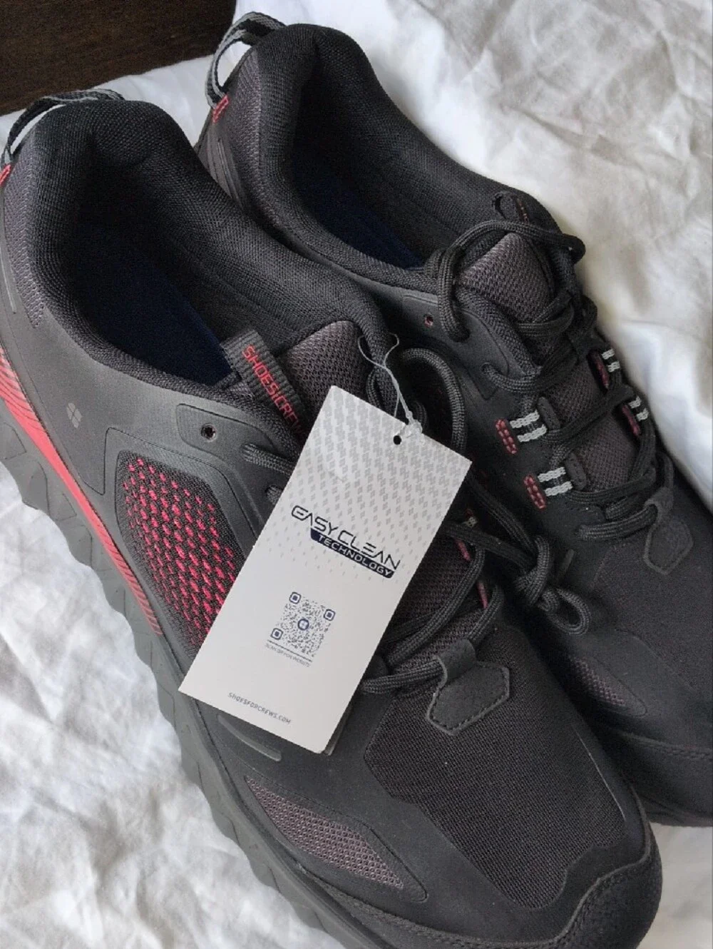 Shoes For Crews Steel Toe Slip Resistant Men's Work Shoes Size 15 NWT Black Red
